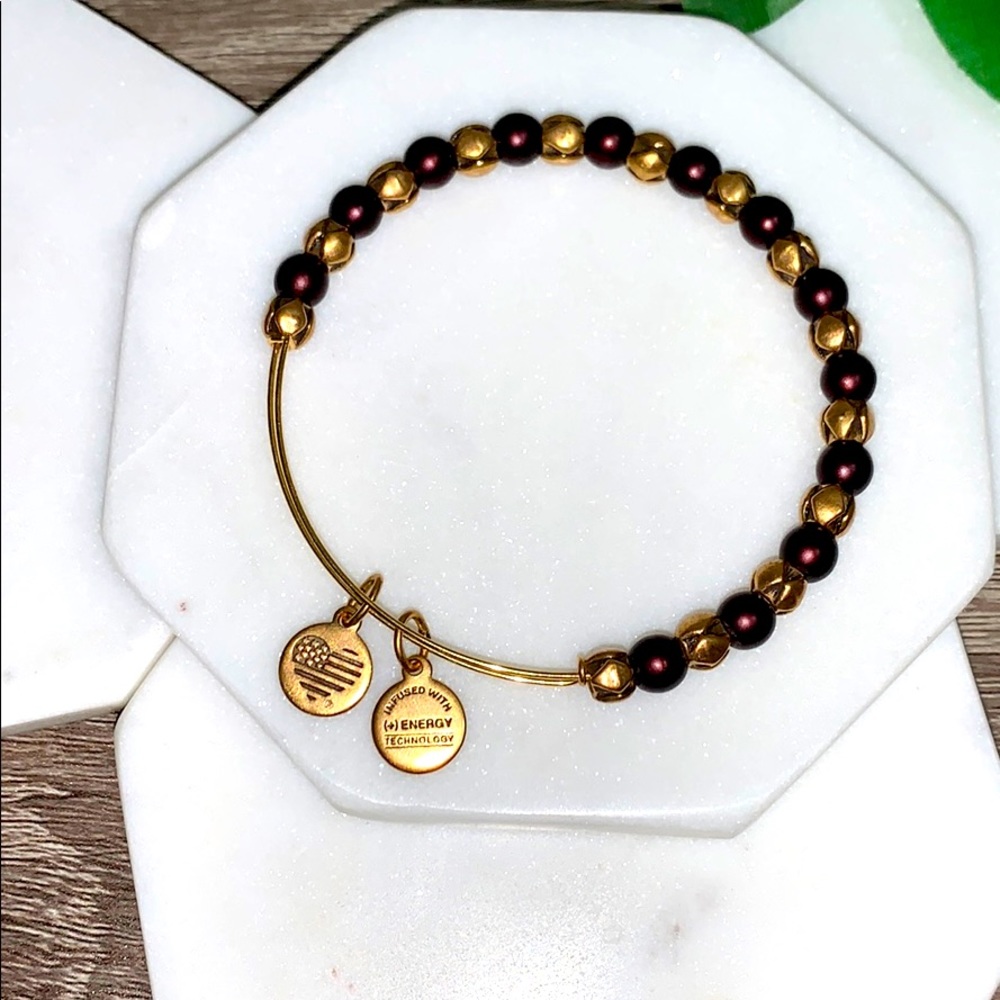 BOGO Alex & Ani Mulberry Snowbell Beaded Gold Bangle!